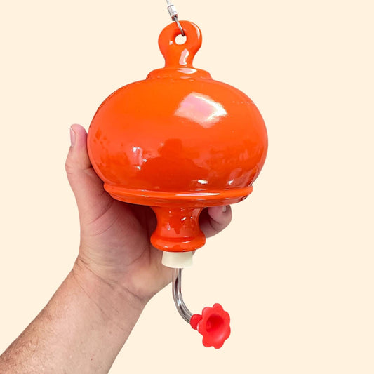 Handmade Ceramic Hummingbird Feeder – Glazed Stoneware Garden Art