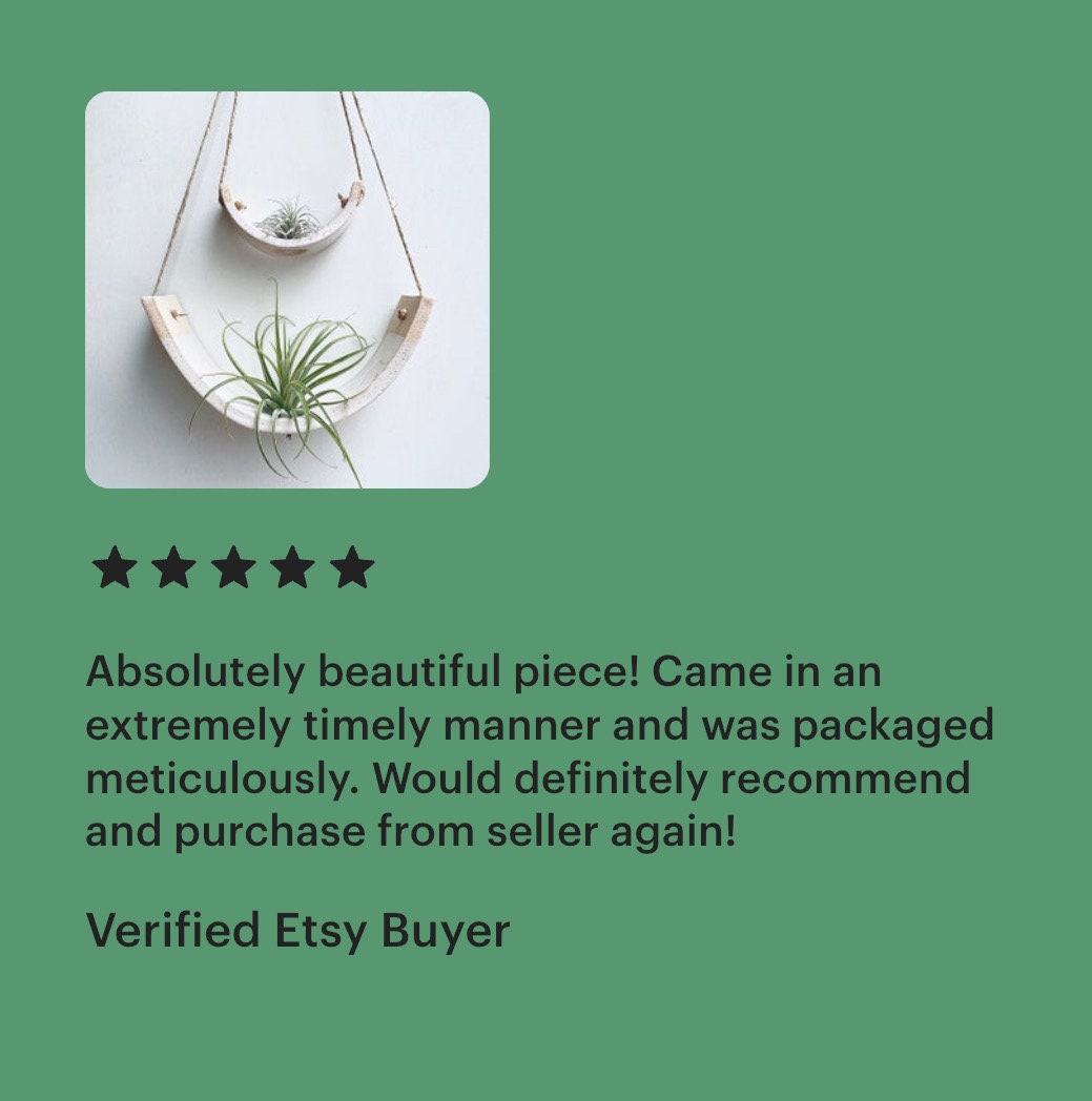Tiered Speckled Buff Stoneware Hanging Ceramic Tillandsia Air Plant Holder Interior Home Decoration Planter