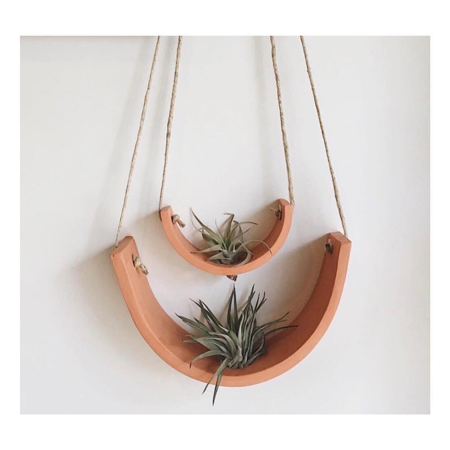 Large Terracotta Hanging Air Plant Cradle Wall Planter