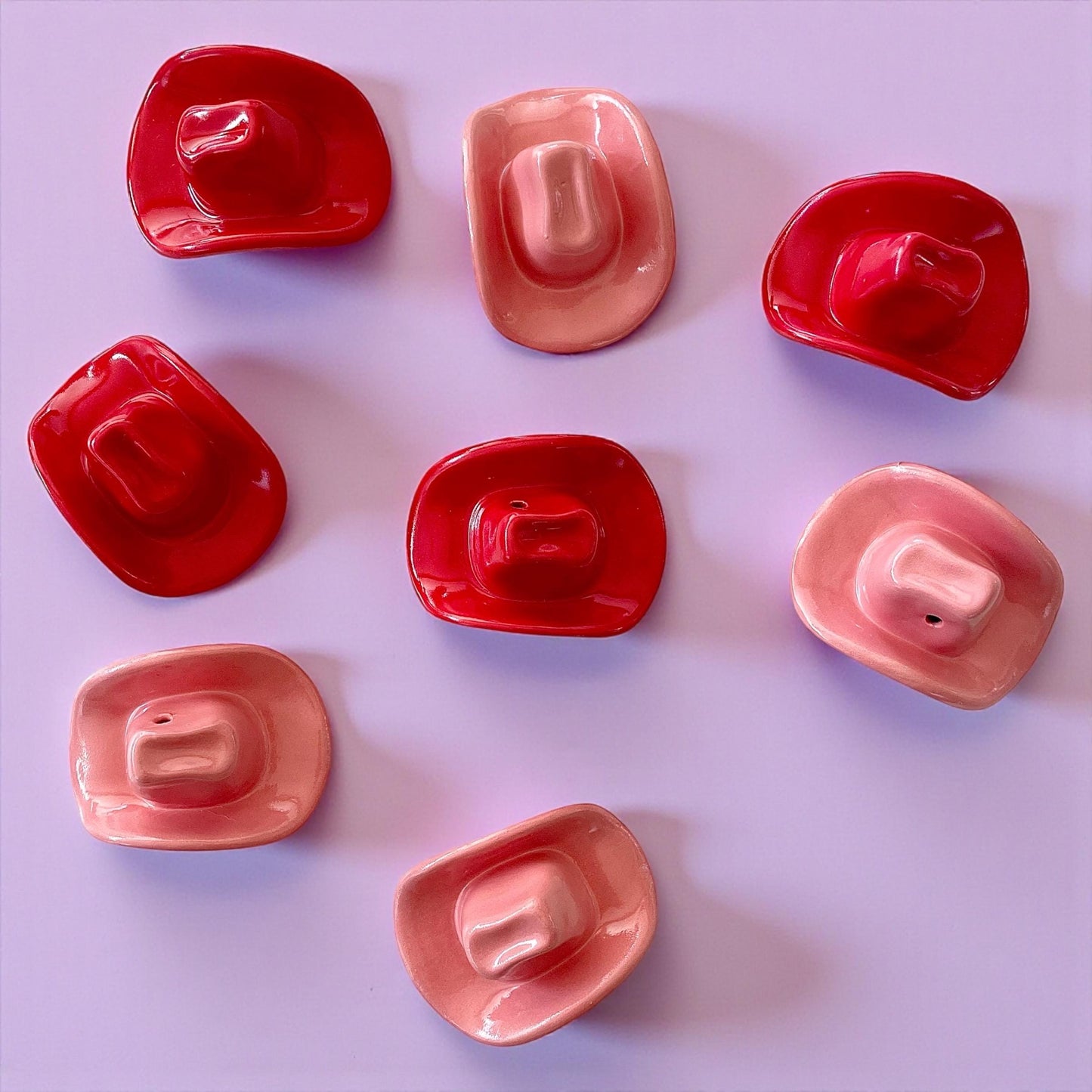 Small Ceramic Cowboy Hat: Bubblegum Pink Glaze Western Decor