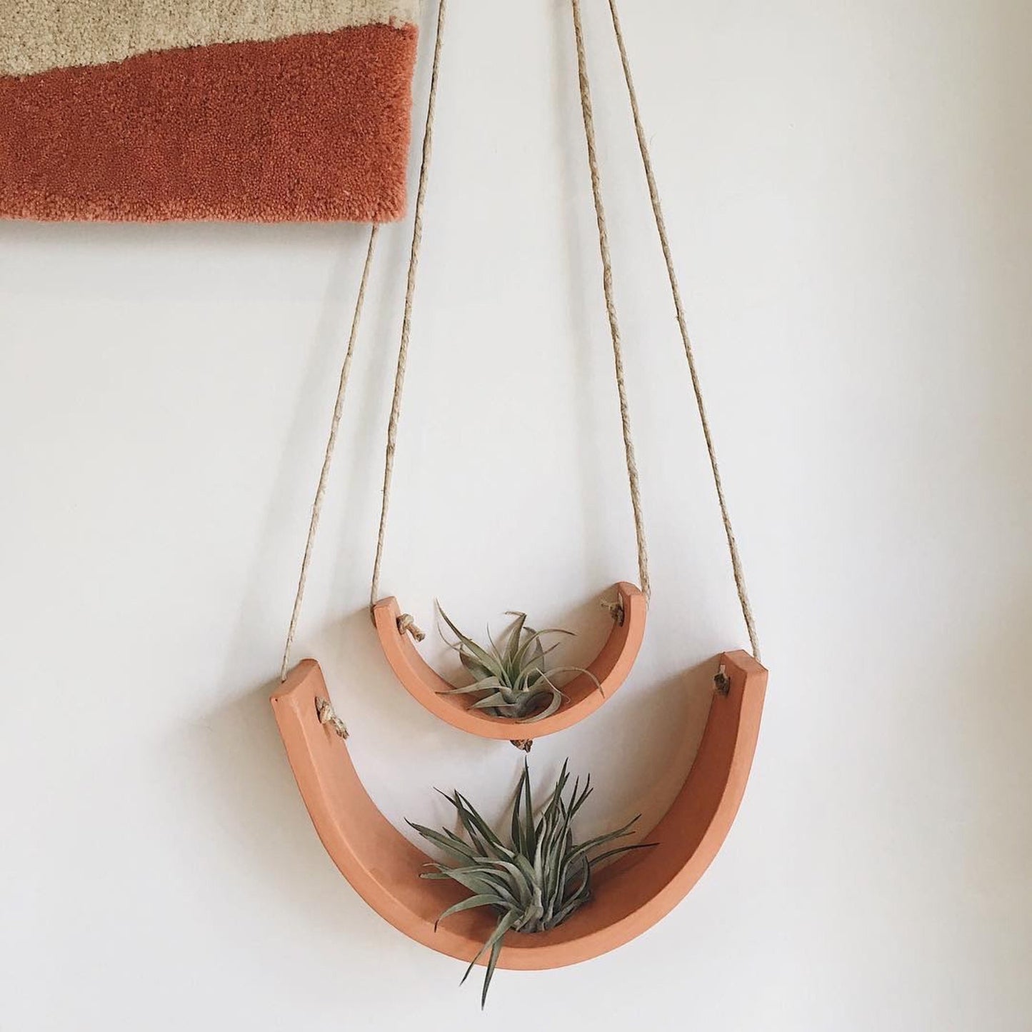 Large Terracotta Hanging Air Plant Cradle Wall Planter