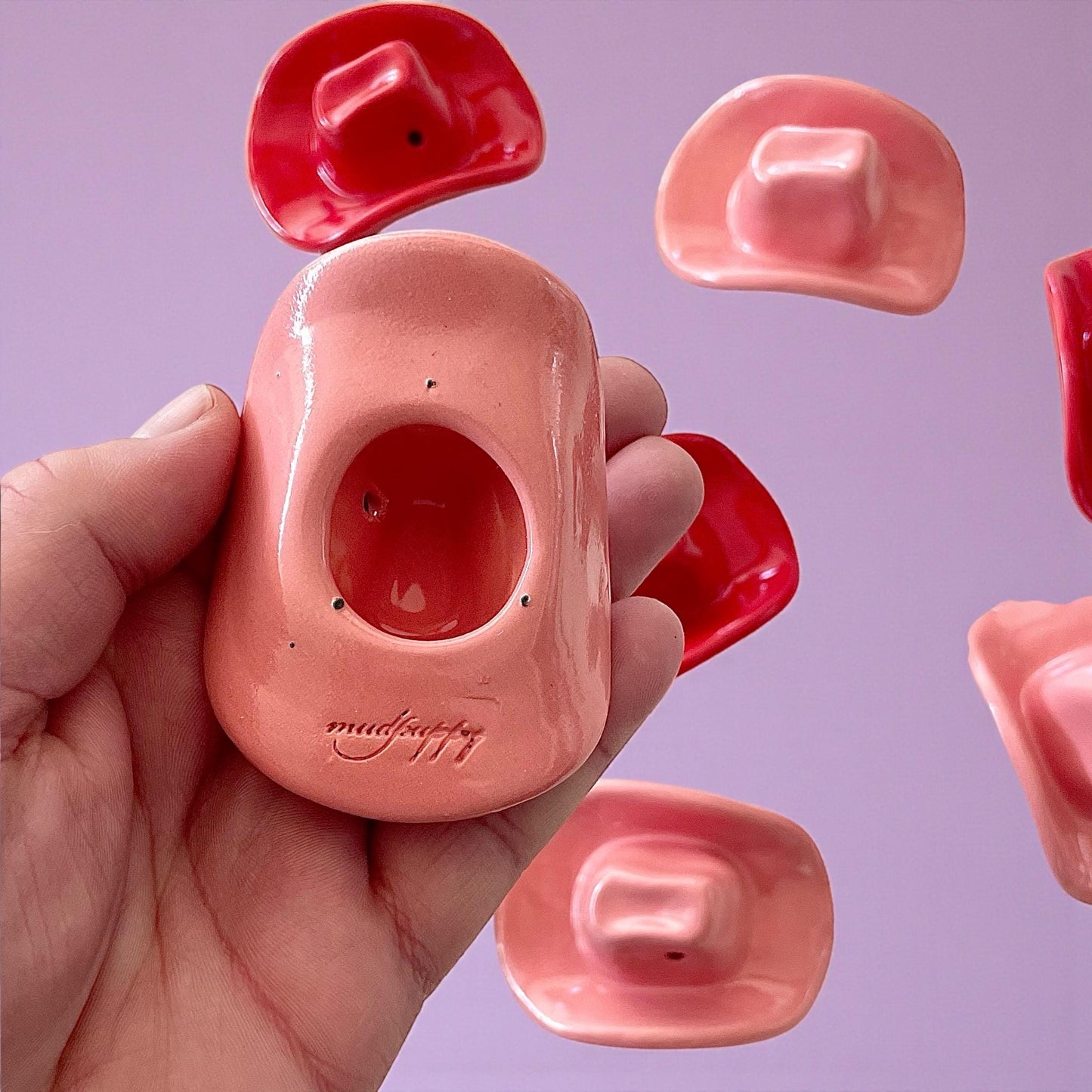 Small Ceramic Cowboy Hat: Bubblegum Pink Glaze Western Decor